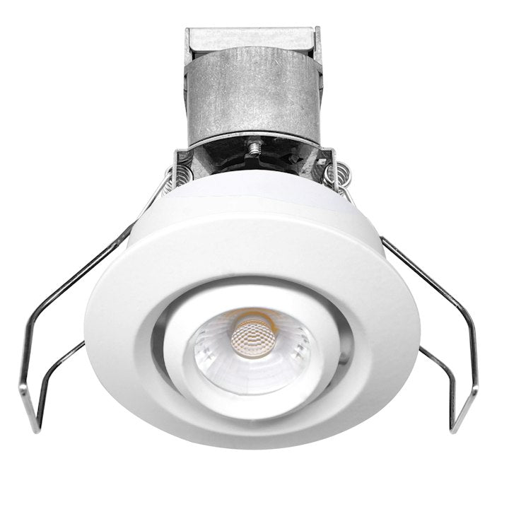 1" LV Round Gimbal Downlight: Mini-Line, 6W, 3000K, 12V, White, Black or Bronze Finish