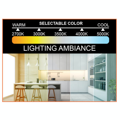 11" LED Undercabinet Bar Light, 6W, 350 Lumens, CCT Selectable, 120V, White or Bronze Finish