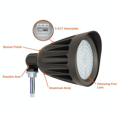 S Line Led 25W S-Line LED Bullet Flood Light CCT Selectable | Warehouse-Lighting.com