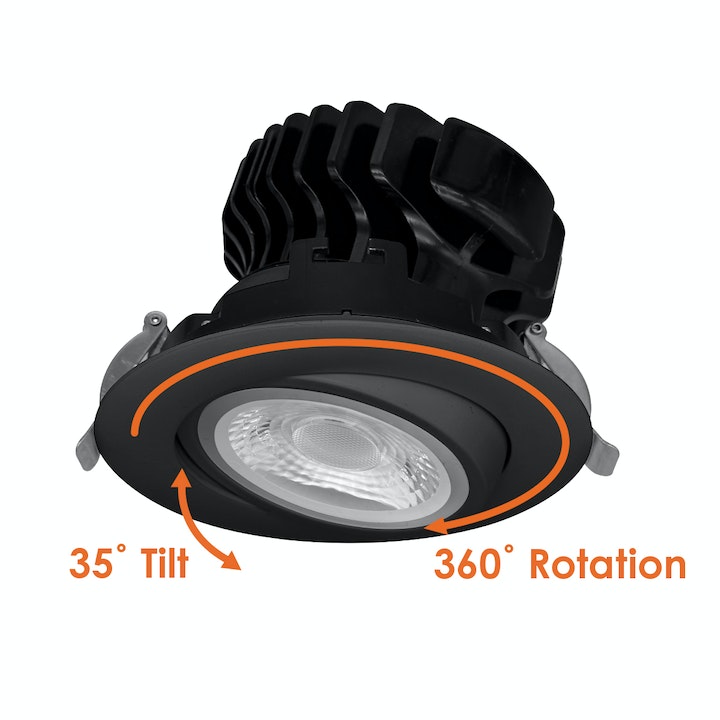 SnapTrim-Line: 4" Gimbal Downlights, CCT Selectable, 12W or 18W, 120V