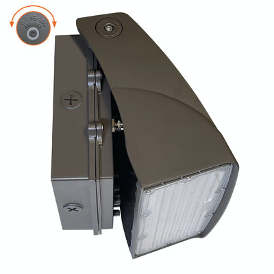 LED Full Cutoff Adjustable Wall Pack, 30W, 4050 Lumens, CCT Selectable, Photocell Included, 120-277V, Bronze Finish