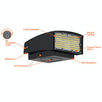 LED Full Cutoff Adjustable Wall Pack, 30W, 4050 Lumens, CCT Selectable, 120-277V, Bronze Finish