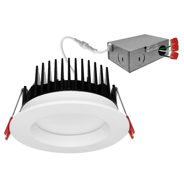 4" Frosted Downlight: M-Line, 15W, 1300 Lumens, CCT Selectable, 120V, White Finish