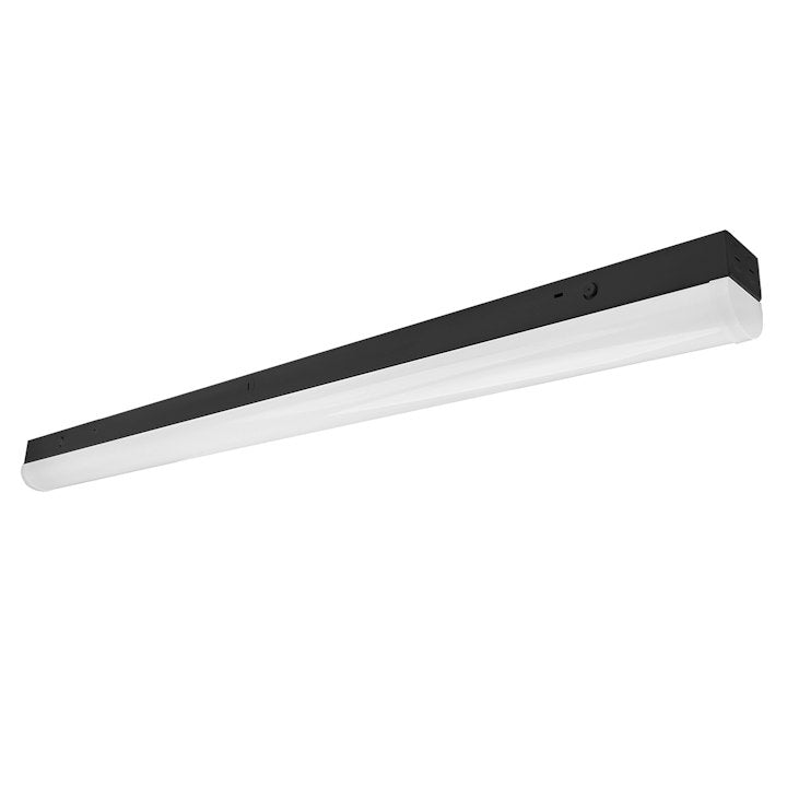 4FT Round Strip Light, 5200 Lumen Max, Wattage and CCT Selectable, Optional Emergency Backup and Sensors, 120-277V, White or Black Finish