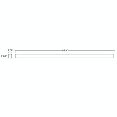 8FT C-Line: Suspended Linear w/ Uplight, 12500 Lumen Max, Wattage and CCT Selectable, 120-277V, Black or White Finish