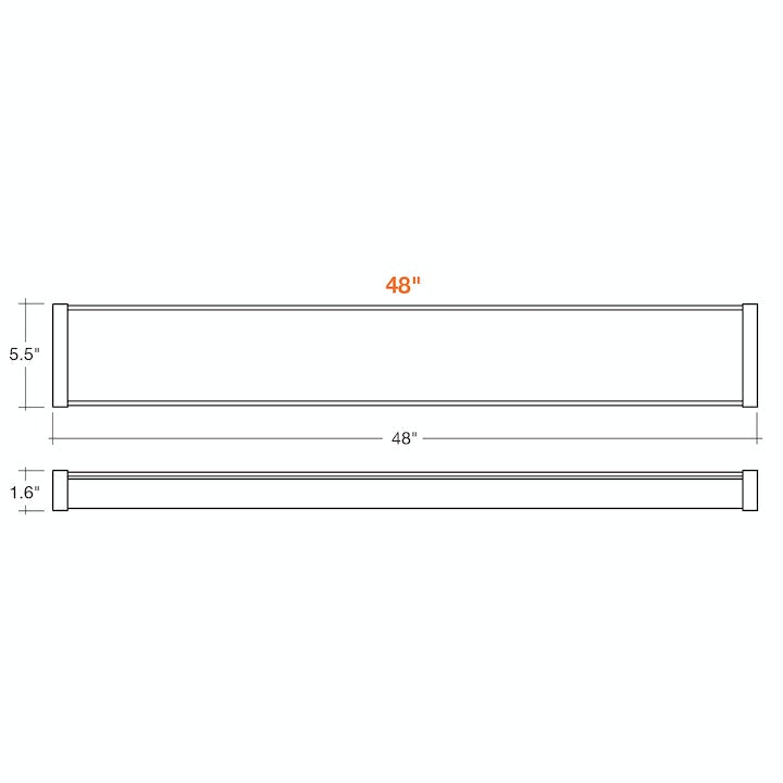 4FT Frosted LED Wrap Light, 5520 Lumen Max, Wattage and CCT Selectable, 120-277V
