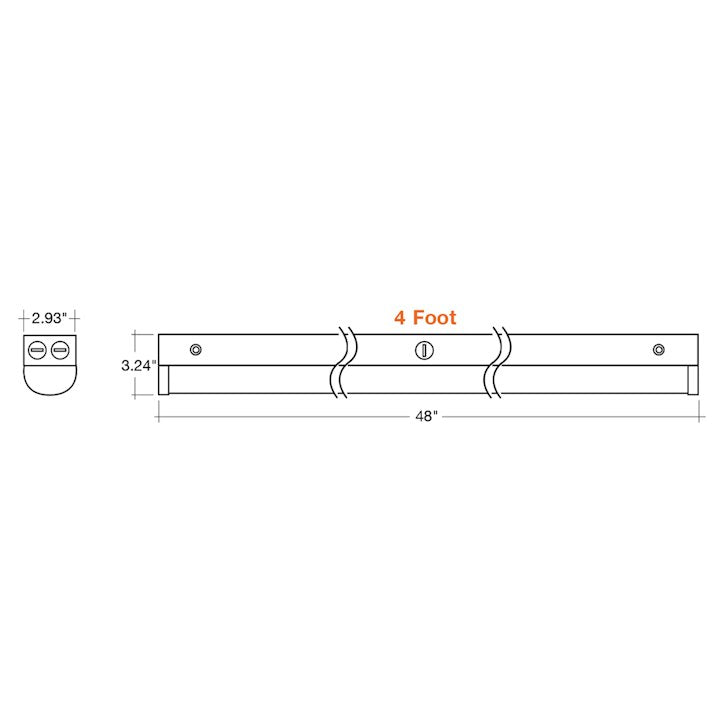 4FT Round Strip Light, 5200 Lumen Max, Wattage and CCT Selectable, Optional Emergency Backup and Sensors, 120-277V, White or Black Finish