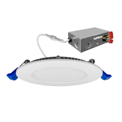 3" External J-Box Round Downlight: Slim-Line, 8W, 500 Lumens, CCT Selectable, 120V