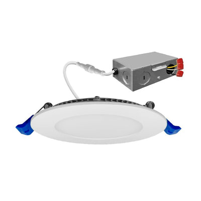 6" External J-Box Round Downlight: Slim-Line, 1150 Lumen Max, Wattage and CCT Selectable, 120V