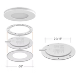 LED Undercabinet Puck Light, 300 Lumens, 3W, 2700K, 3000K, 4000K or 5000K, 12V