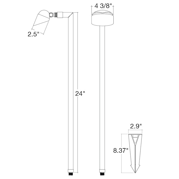 Path Light: Spot Style,12V, Oil Rubbed Bronze or Matte Black