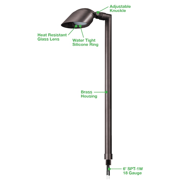 Path Light: Spot Style,12V, Oil Rubbed Bronze or Matte Black