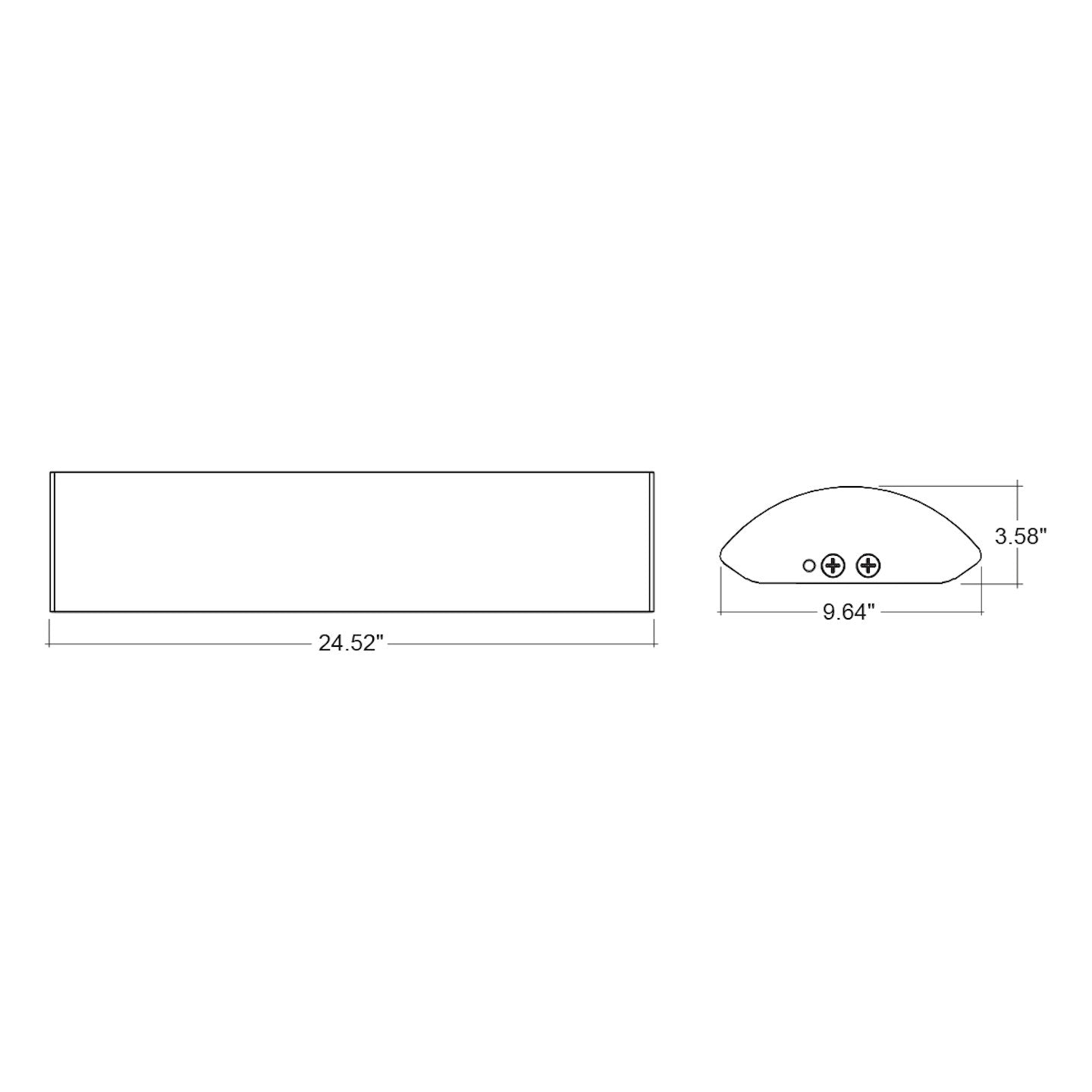 10" X 2FT LED Frosted Wrap Light, 3250 Lumen Max, Wattage and CCT Selectable, 120-277V