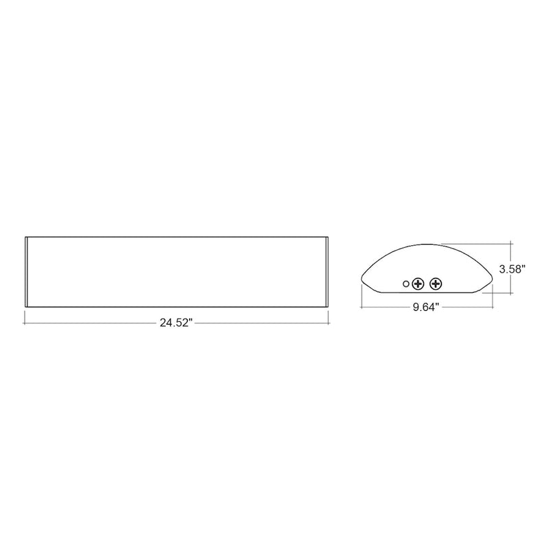 10" X 2FT LED Frosted Wrap Light, 3250 Lumen Max, Wattage and CCT Selectable, 120-277V