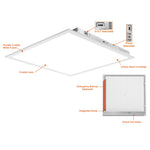 2PK 2x2 LED Panel: Backlit-Line Control Ready, 4000 Lumen Max, Wattage and CCT Selectable, 120-277V