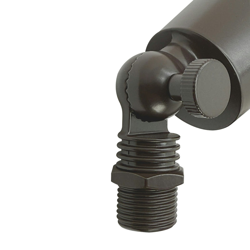 Dark bronze-finished adjustable landscape bullet light with threaded base and knurled knob for modern outdoor lighting