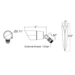 Landscape Bullet Light - MR-16: Style 2 Modern, 12V, Oil Rubbed Bronze or Matte Black