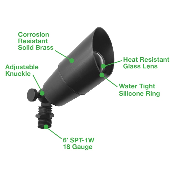 Landscape Bullet Light - MR-16: Style 2 Modern, 12V, Oil Rubbed Bronze or Matte Black