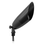 Black matte landscape bullet light with conical reflector and adjustable base for outdoor use in style 4 cowtip design