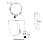 Circular metallic landscape flood light with 1/2npt external thread and adjustable bracket in oil rubbed bronze finish