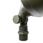 Industrial-style landscape flood light with oil rubbed bronze finish and threaded base for outdoor lighting