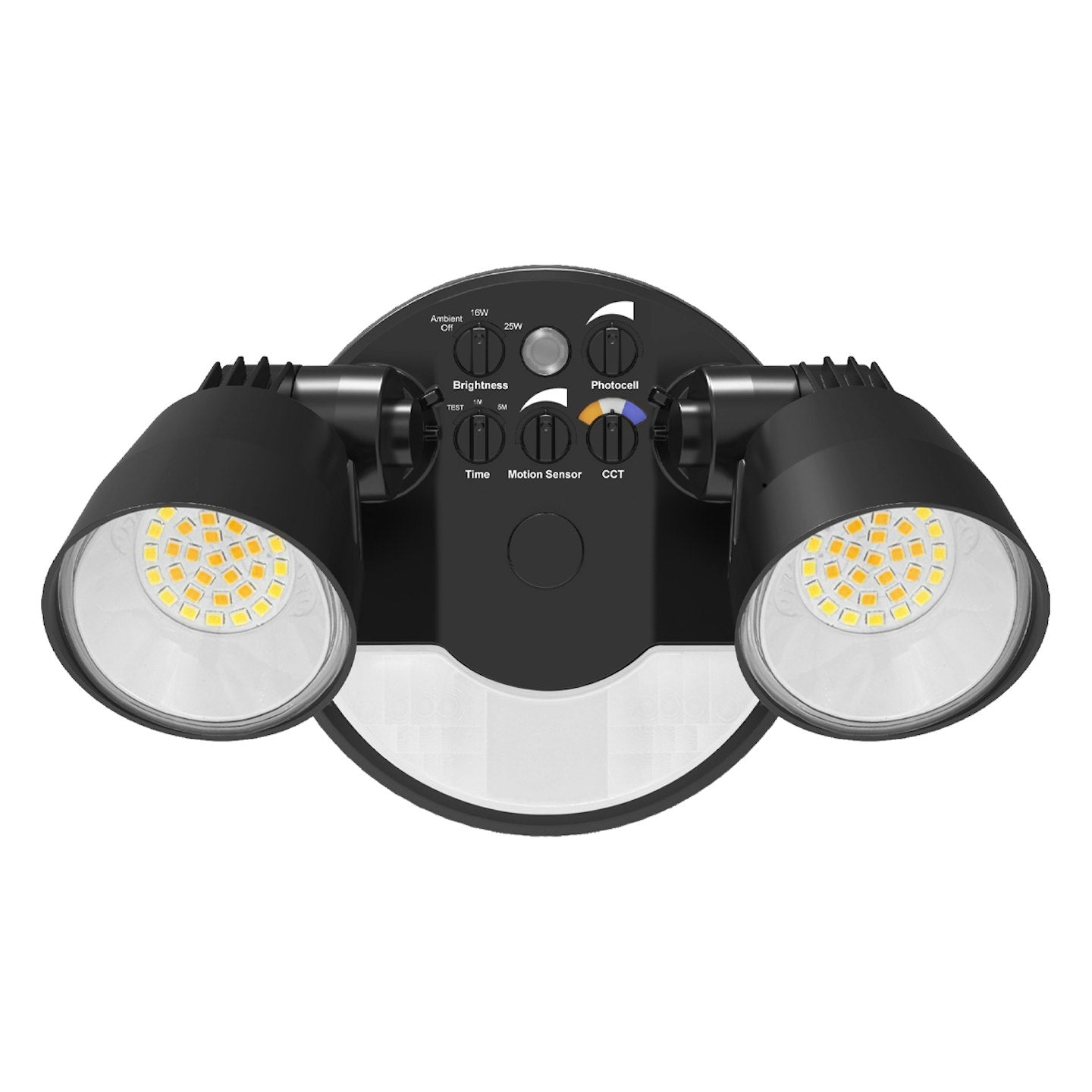 Led Secut LED Security Light, Round Double Head, 3250 Lumen Max, Wattage and CCT ...