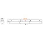 White metal 4ft strip light with 48 inch track, circular end caps, central bracket, 120-277v sensor ready fixture