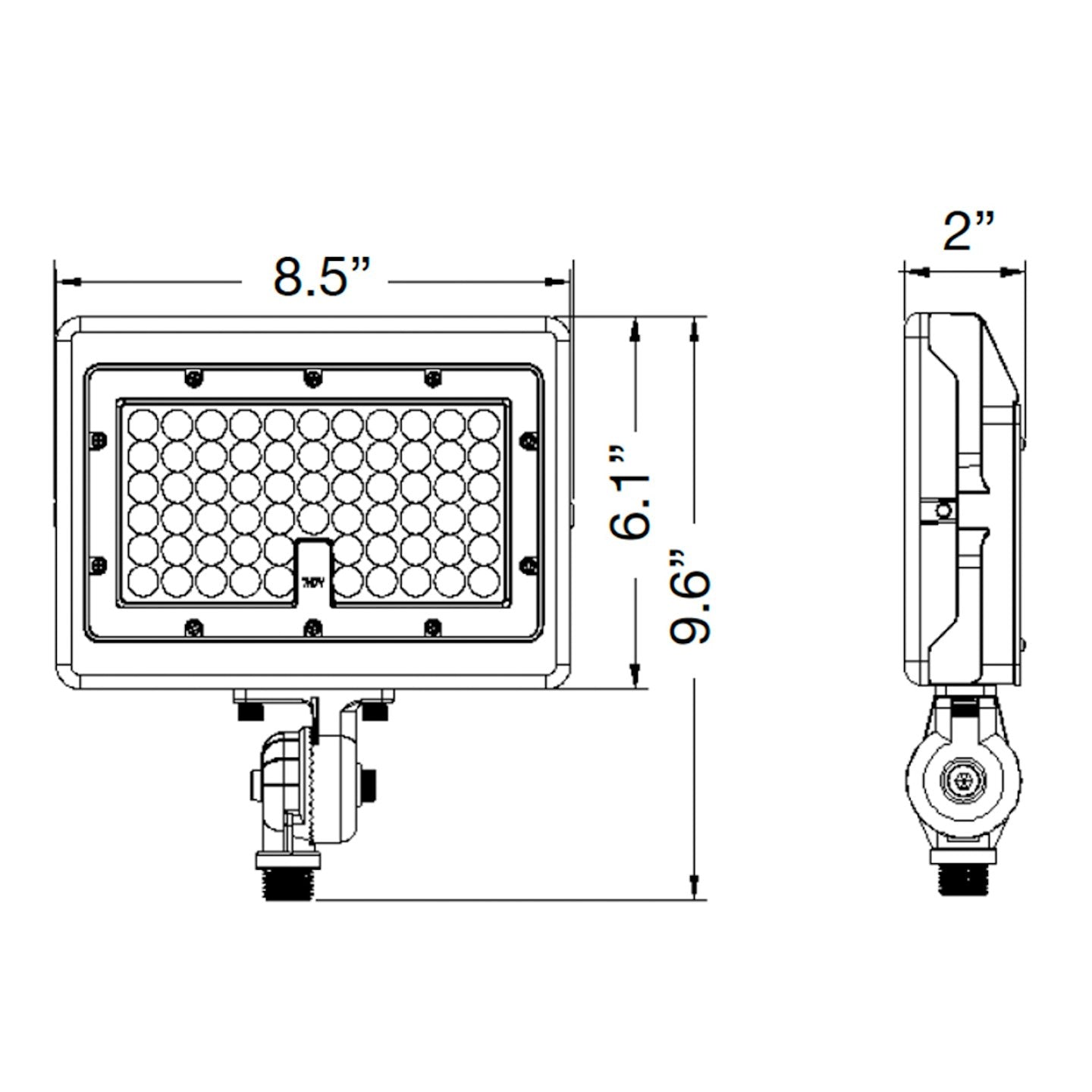 LED Mini Flood, 2200K Amber, 11,200 Lumen Max, Wattage Selectable, Integrated Photocell, 120-277V, White or Bronze Finish