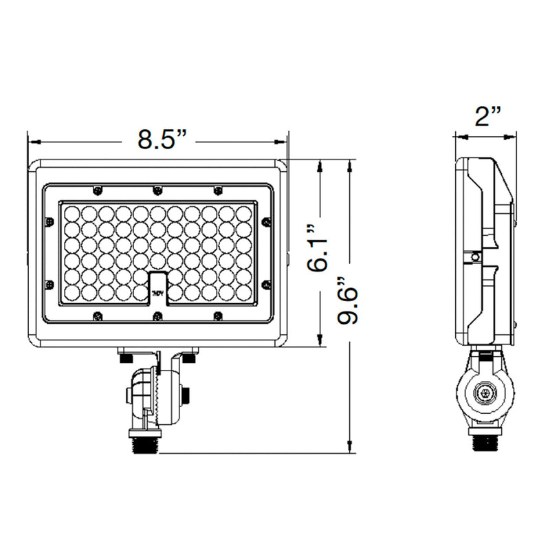 LED Mini Flood, 2200K Amber, 11,200 Lumen Max, Wattage Selectable, Integrated Photocell, 120-277V, White or Bronze Finish