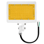 LED Mini Flood, 2200K Amber, 11,200 Lumen Max, Wattage Selectable, Integrated Photocell, 120-277V, White or Bronze Finish