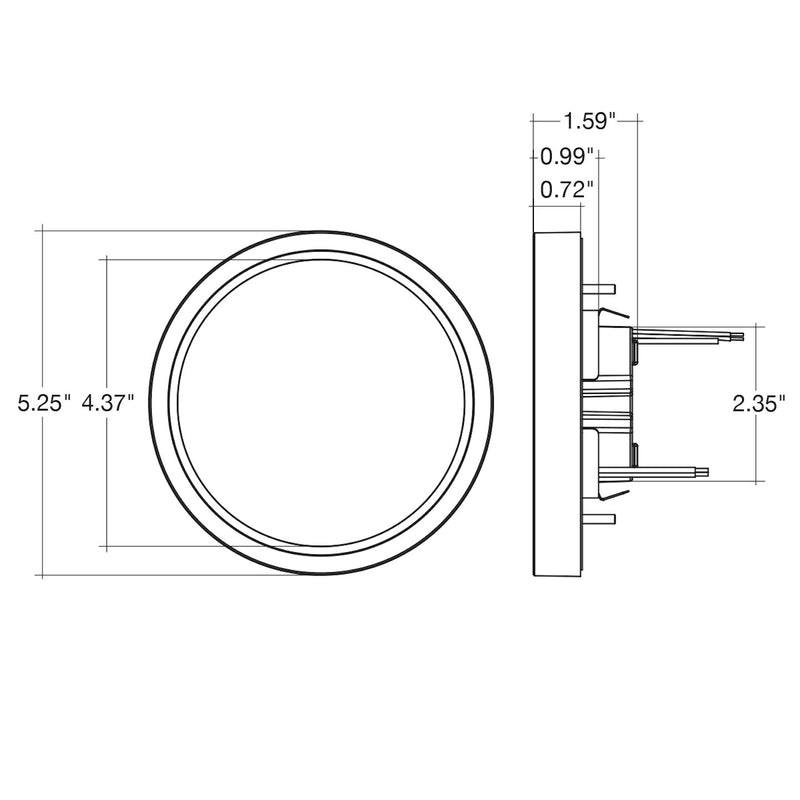 5" Round Ceiling Light, Dimmable, 1000 Lumen Max, Wattage and CCT Selectable, 120-277V