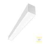 Rectangular white light fixture on a white background
