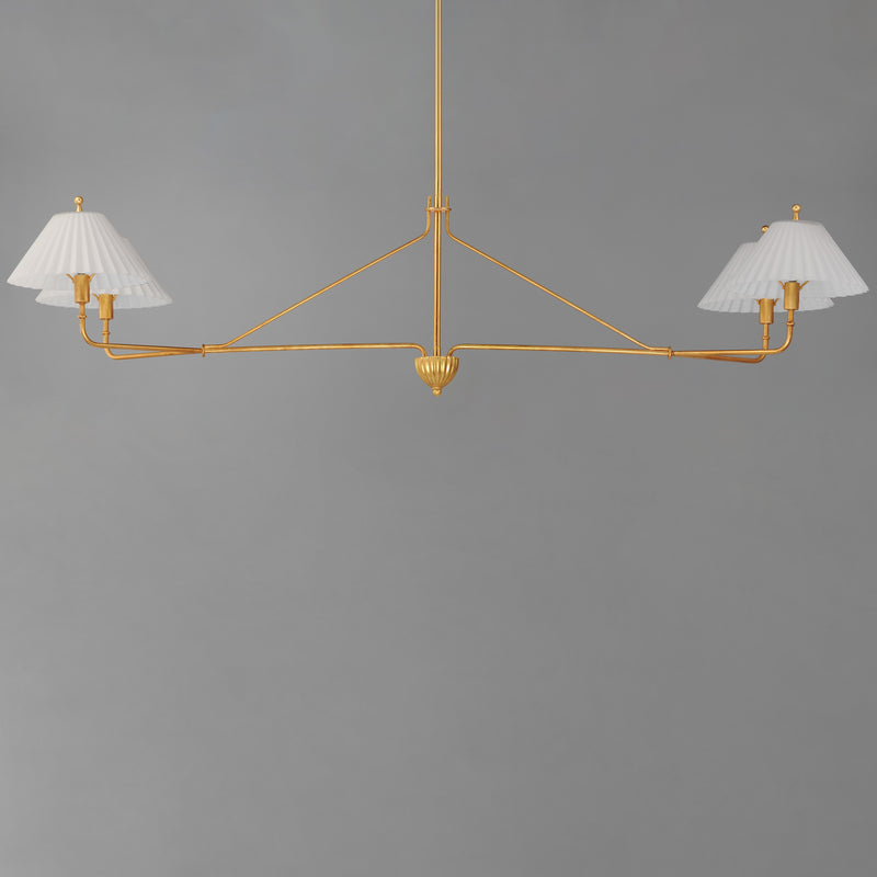 Kismet 4-Light Linear Pendant, Gold Leaf