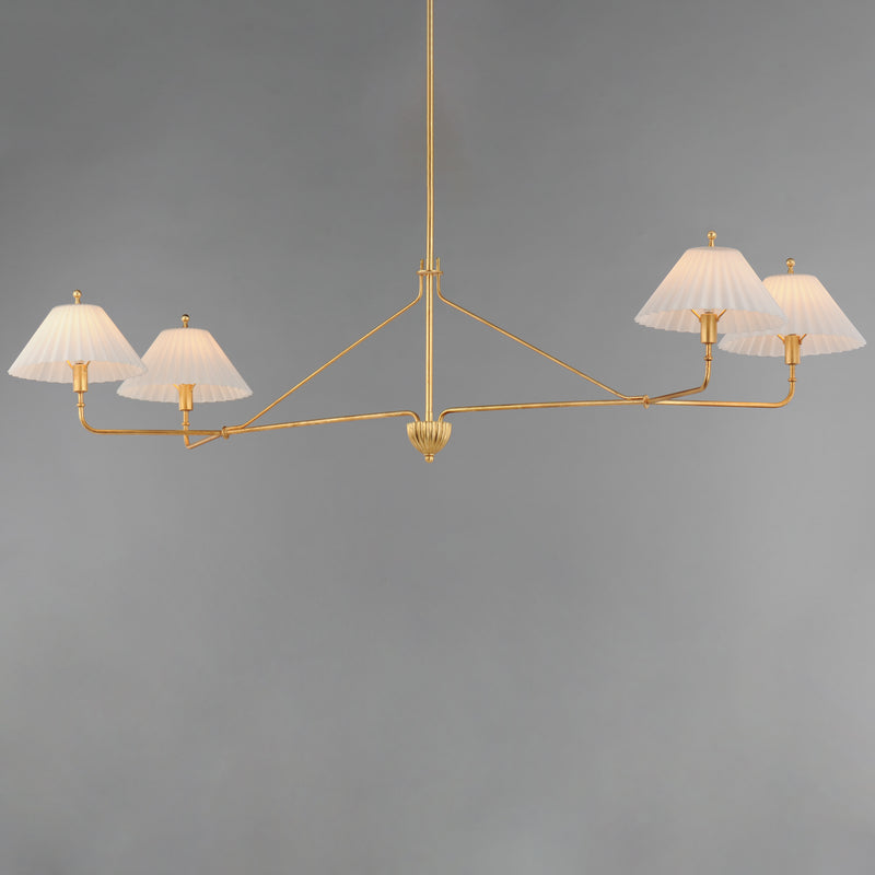 Kismet 4-Light Linear Pendant, Gold Leaf