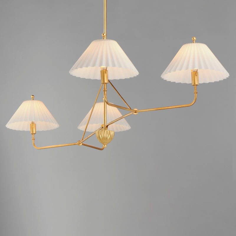 Kismet 4-Light Linear Pendant, Gold Leaf