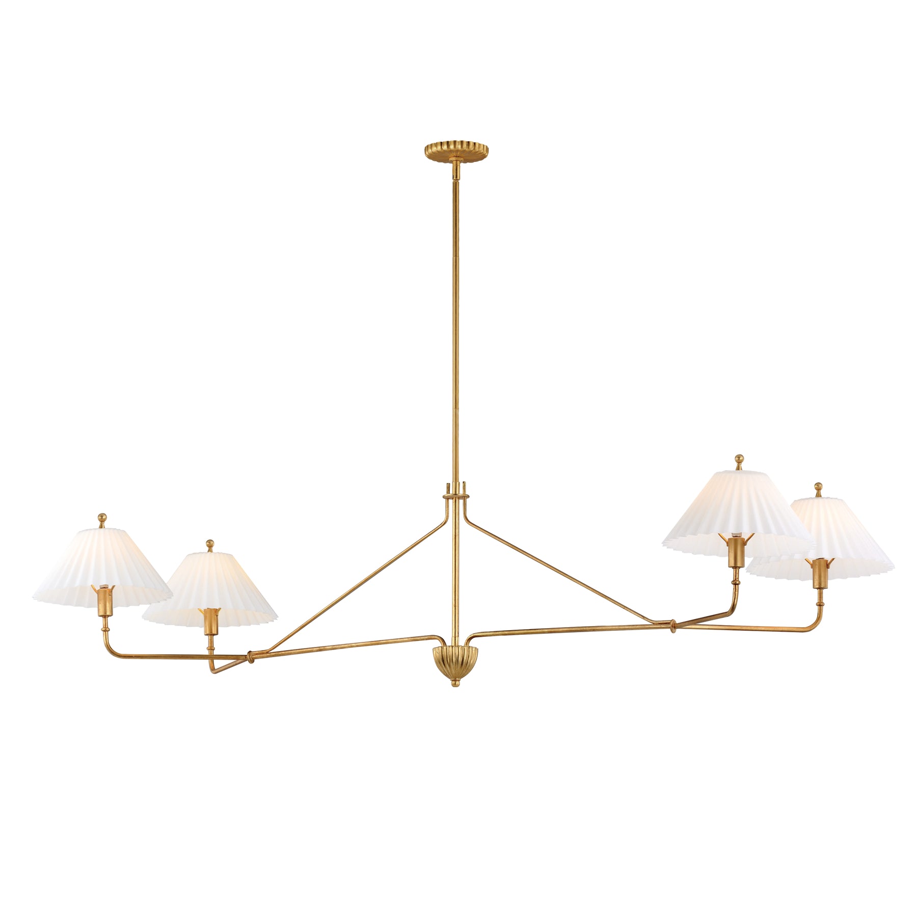 Kismet 4-Light Linear Pendant, Gold Leaf