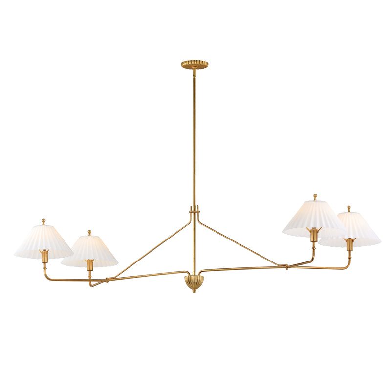 Kismet 4-Light Linear Pendant, Gold Leaf