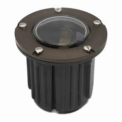 ADJUSTABLE FIBER GLASS/BRASS FLAT WELL LIGHT ANTIQUE BRONZE, 5W LED MR16 400LM 3000K