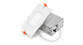 4" LED Recessed Mini Panel Square, 12W, CCT Selectable, 120V, White Finish