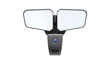 LED Security Floodlight, 20W, CCT Selectable, 120V, Smart Camera and Motion Sensor, Black or White Finish
