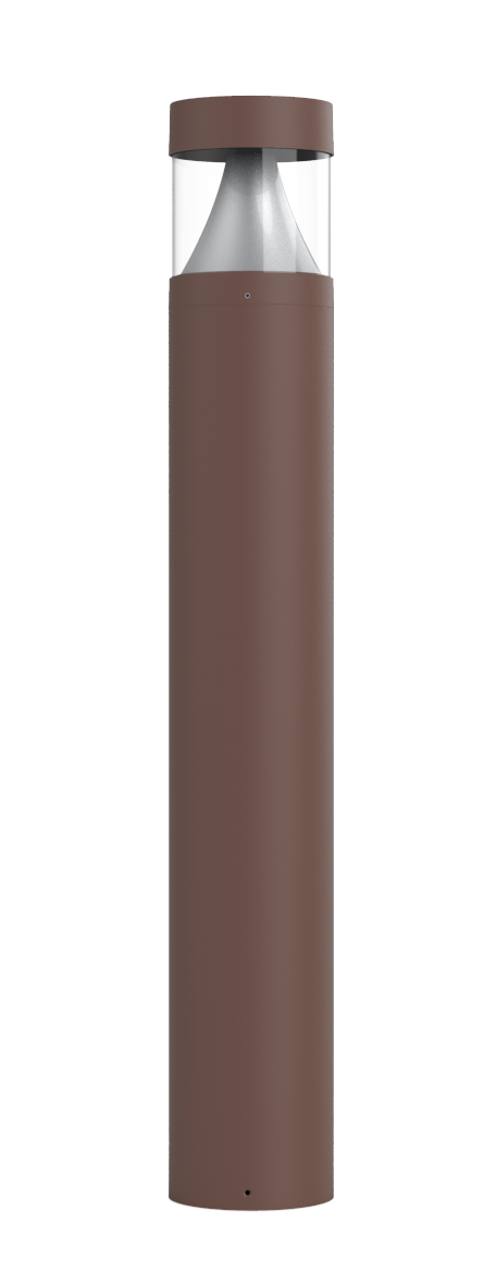 Commercial LED Bollard Light - 3360LM Max, CCT & Wattage Selectable, Flat Top Cone Reflector, Modular, 6-8" Retrofit Base, Black or Bronze