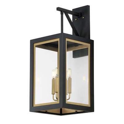 Neoclass 4-Light Outdoor Wall Sconce, Black / Gold or White / Gold