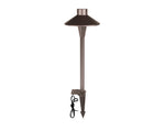 Bronze outdoor pathway lighting in a white background