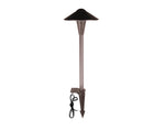 Bronze outdoor pathway light in a white background