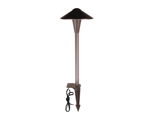 Bronze outdoor pathway light in a white background