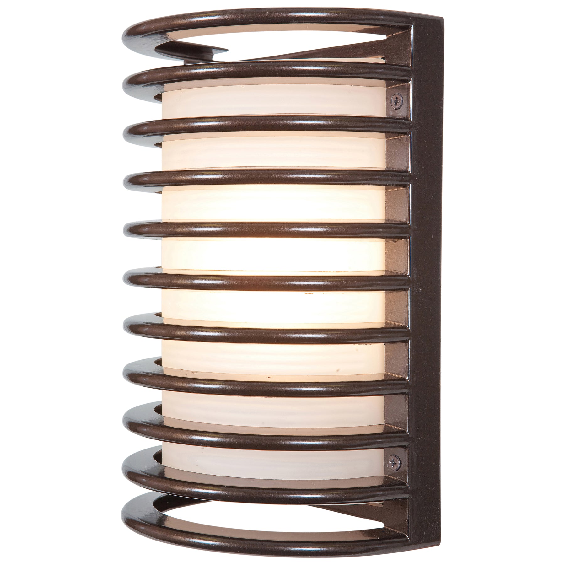 Decorative bronze wall sconce with spiral design on a white background