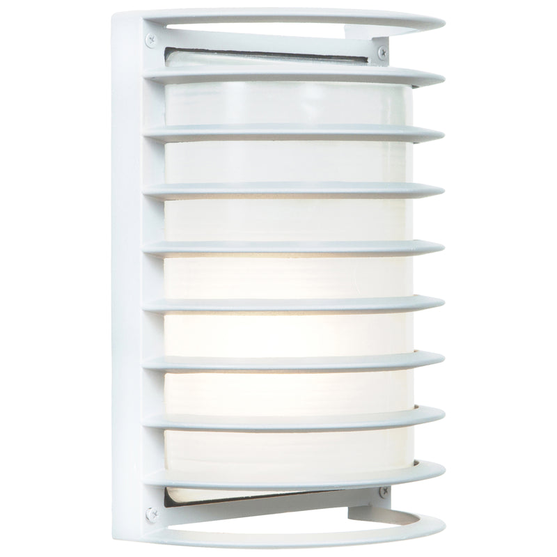 White wall-mounted lamp with tiered design on a white background