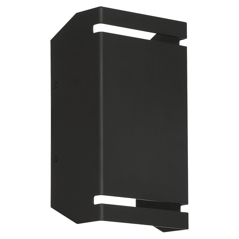 Black metal wall-mounted trash can on a white background