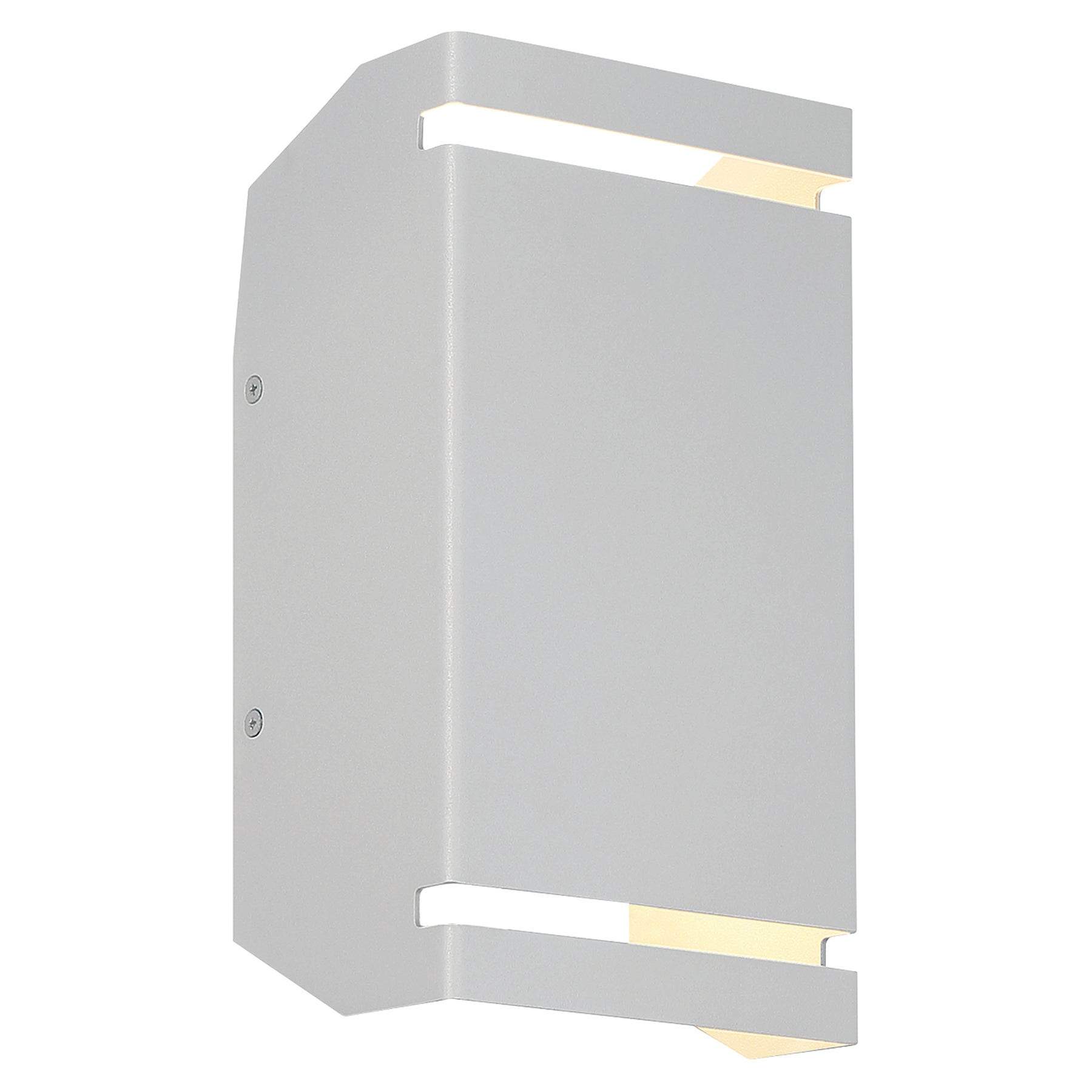 Satin outdoor wall light fixture on a white background