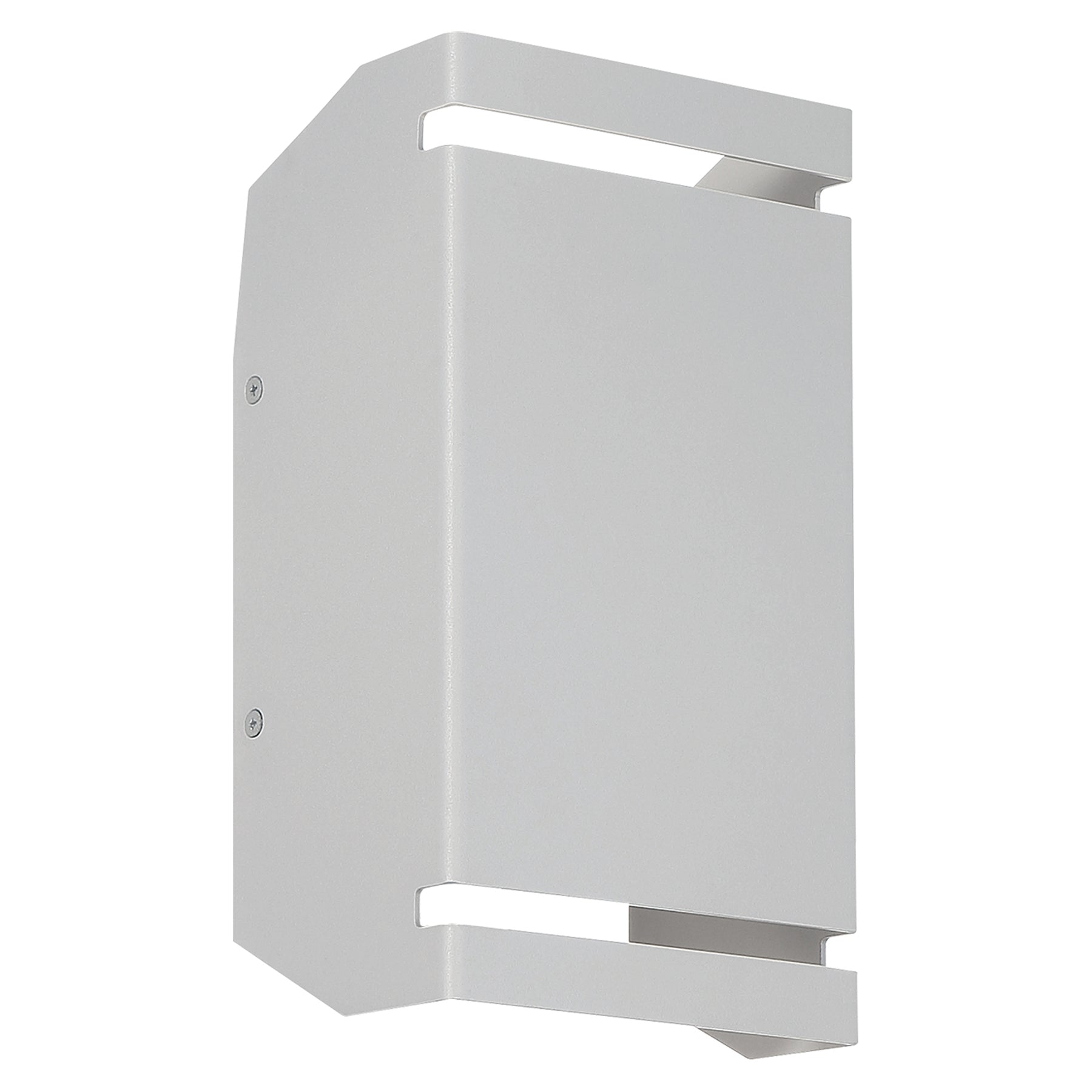 Modern satin finish outdoor wall light fixture on a white background